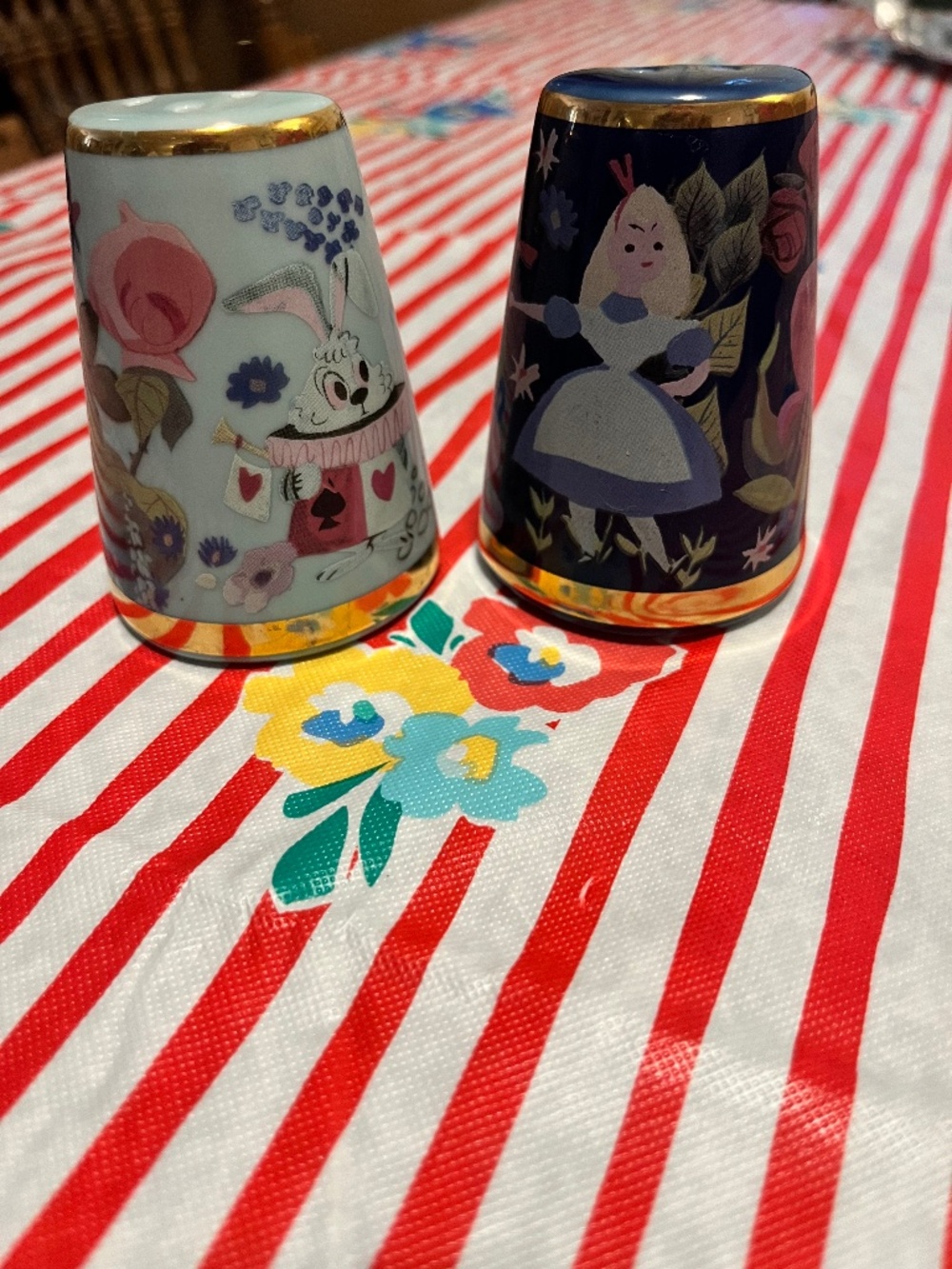 Disney 70th anniversary Alice in Wonderland salt and pepper shakers